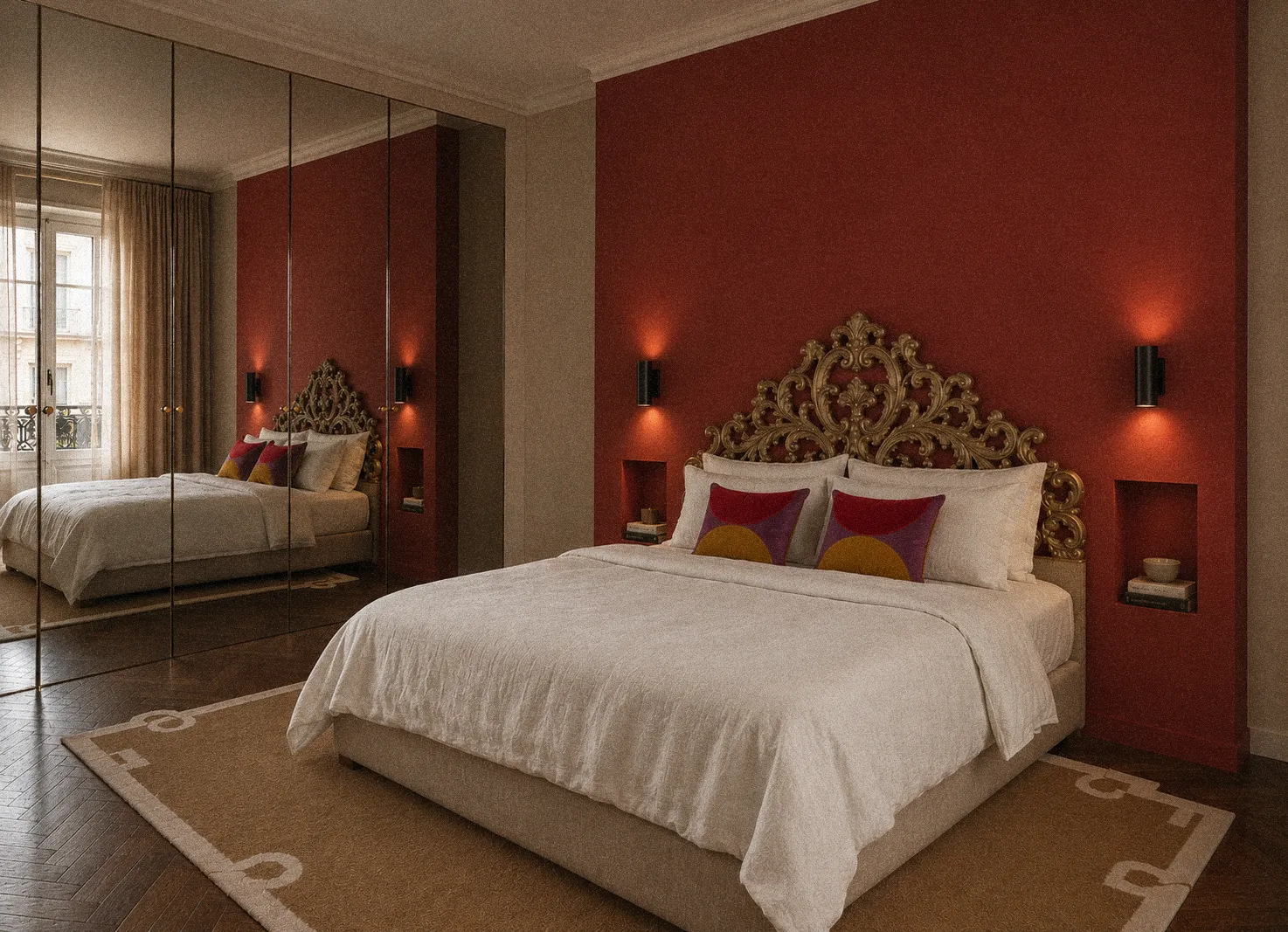 Vue 3D d'une chambre dans un appartement à Notre-Dame-des-Champs